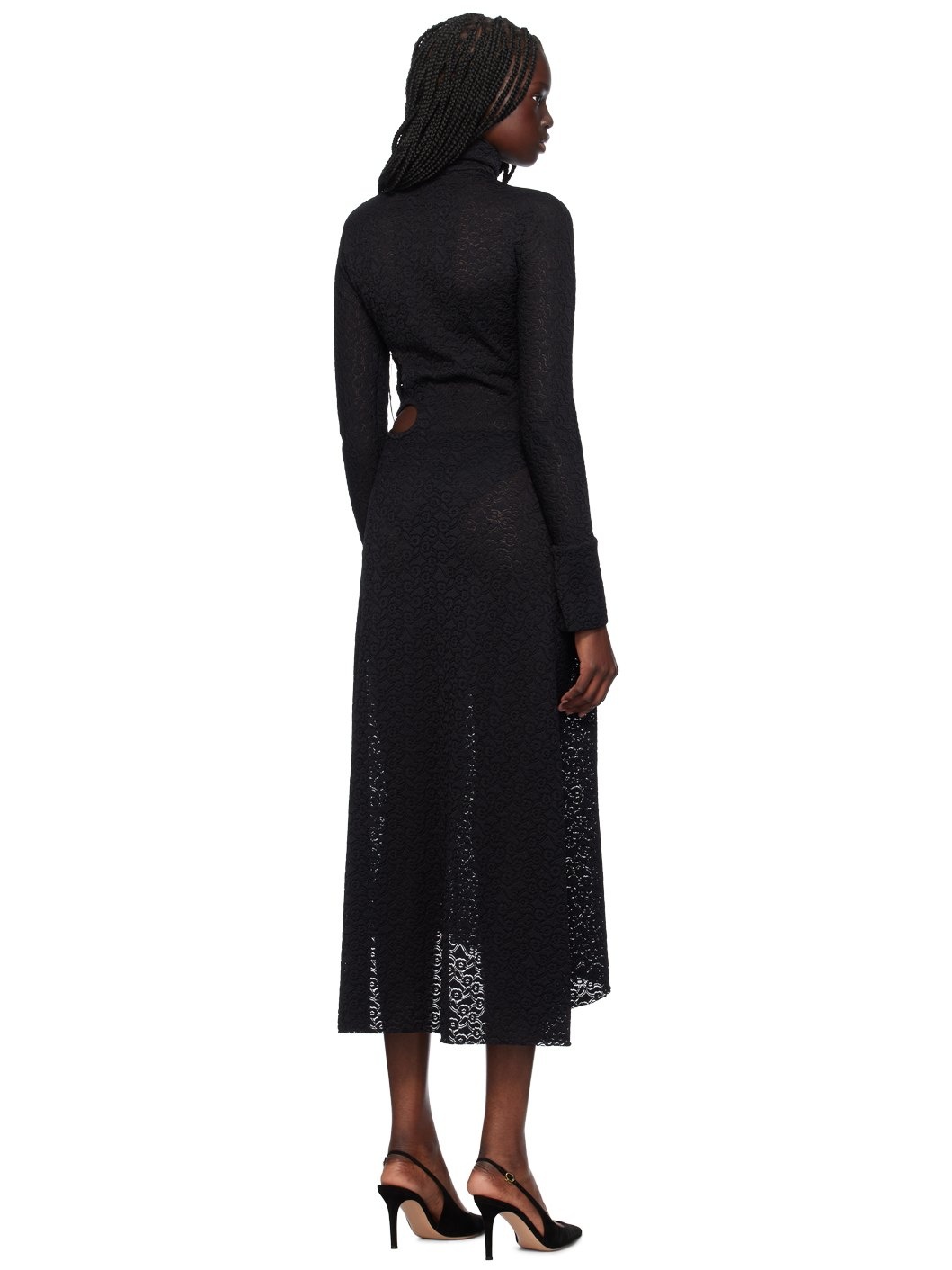 Black Cutout Midi Dress - 3