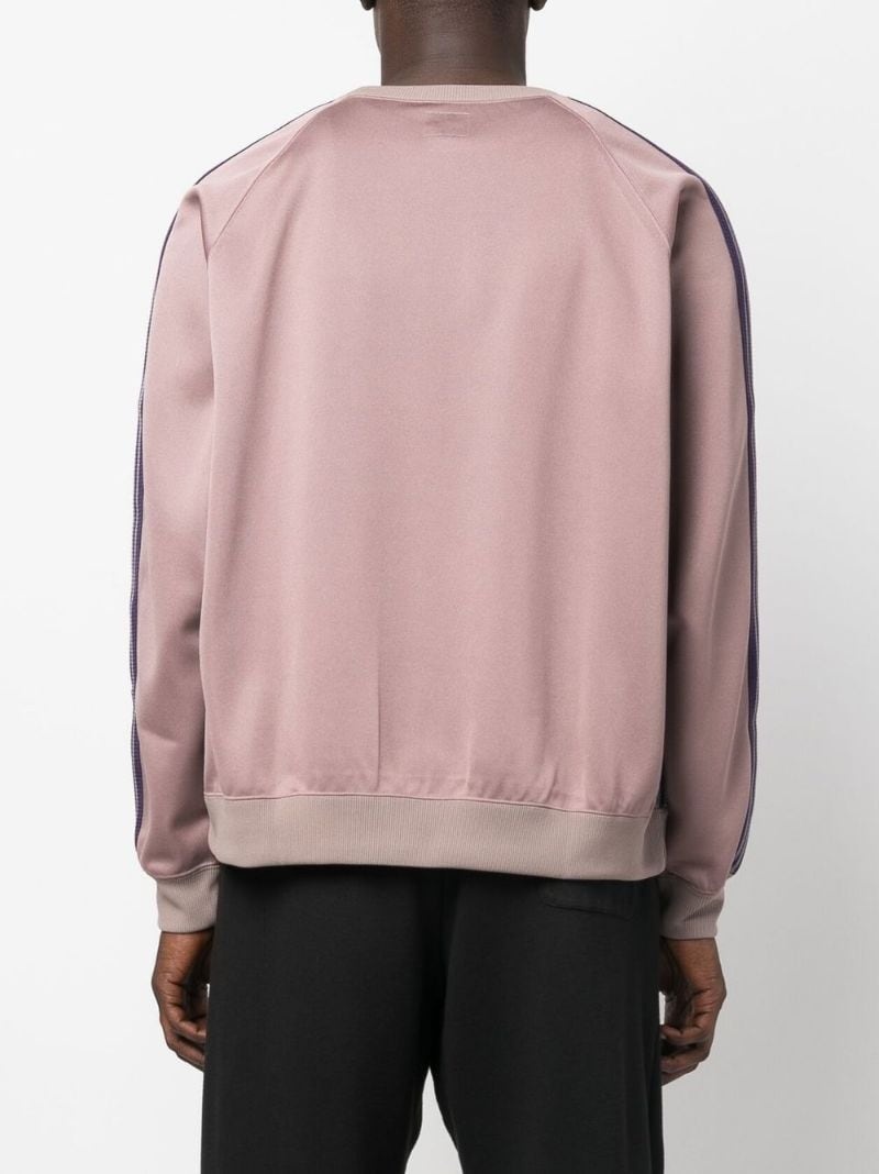 stripe-detail crewneck sweatshirt - 4