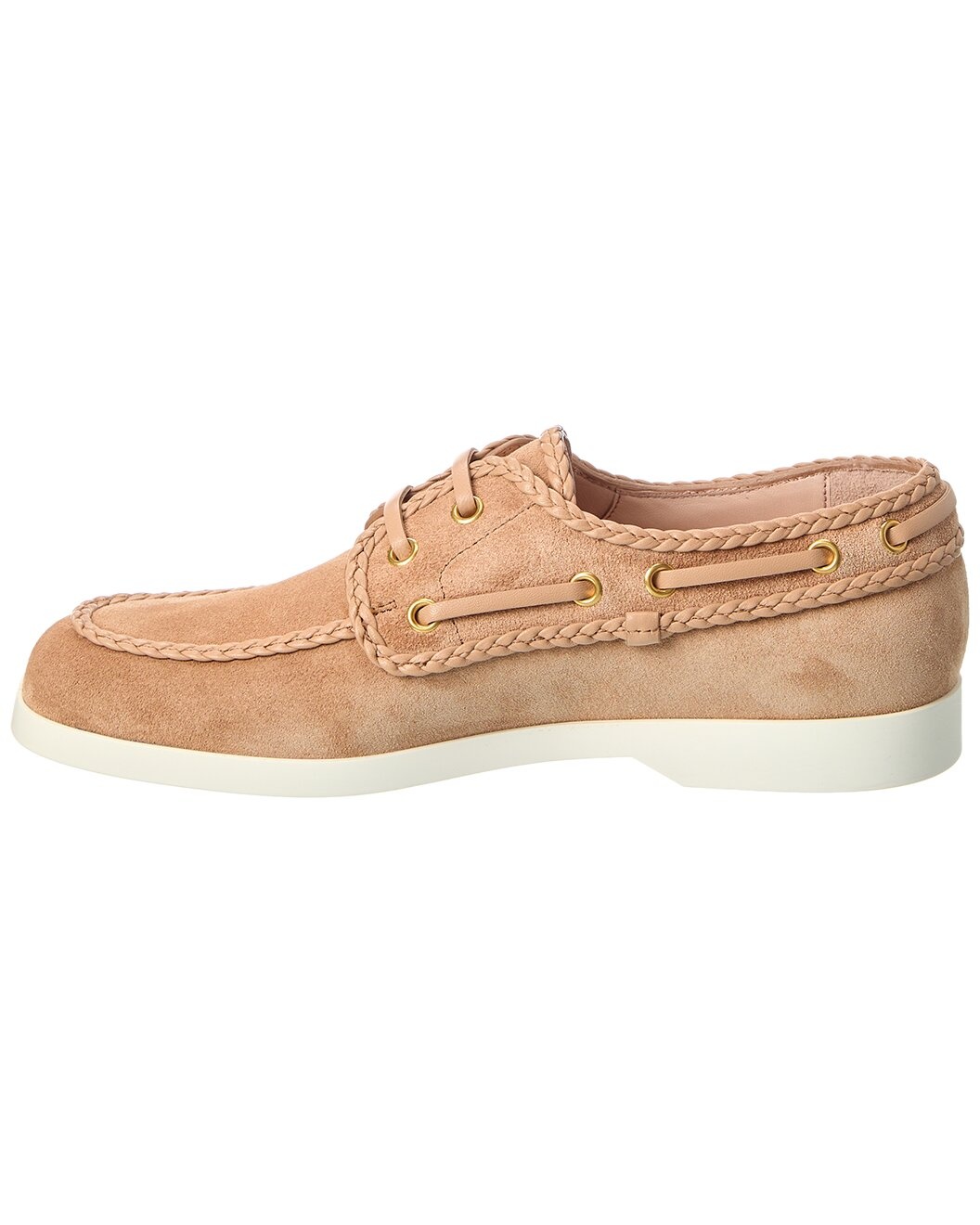 Valentino Braided-Edge Suede Loafer - 2