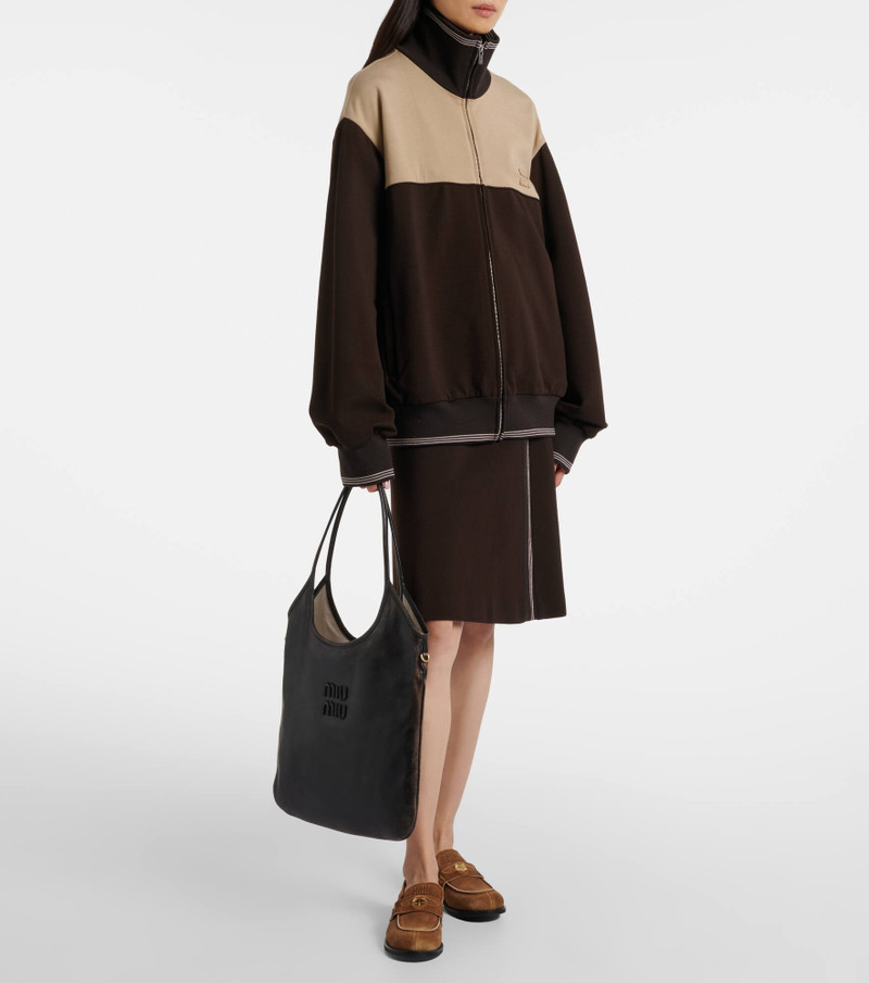 Miu Miu Ivy distressed leather shoulder bag outlook