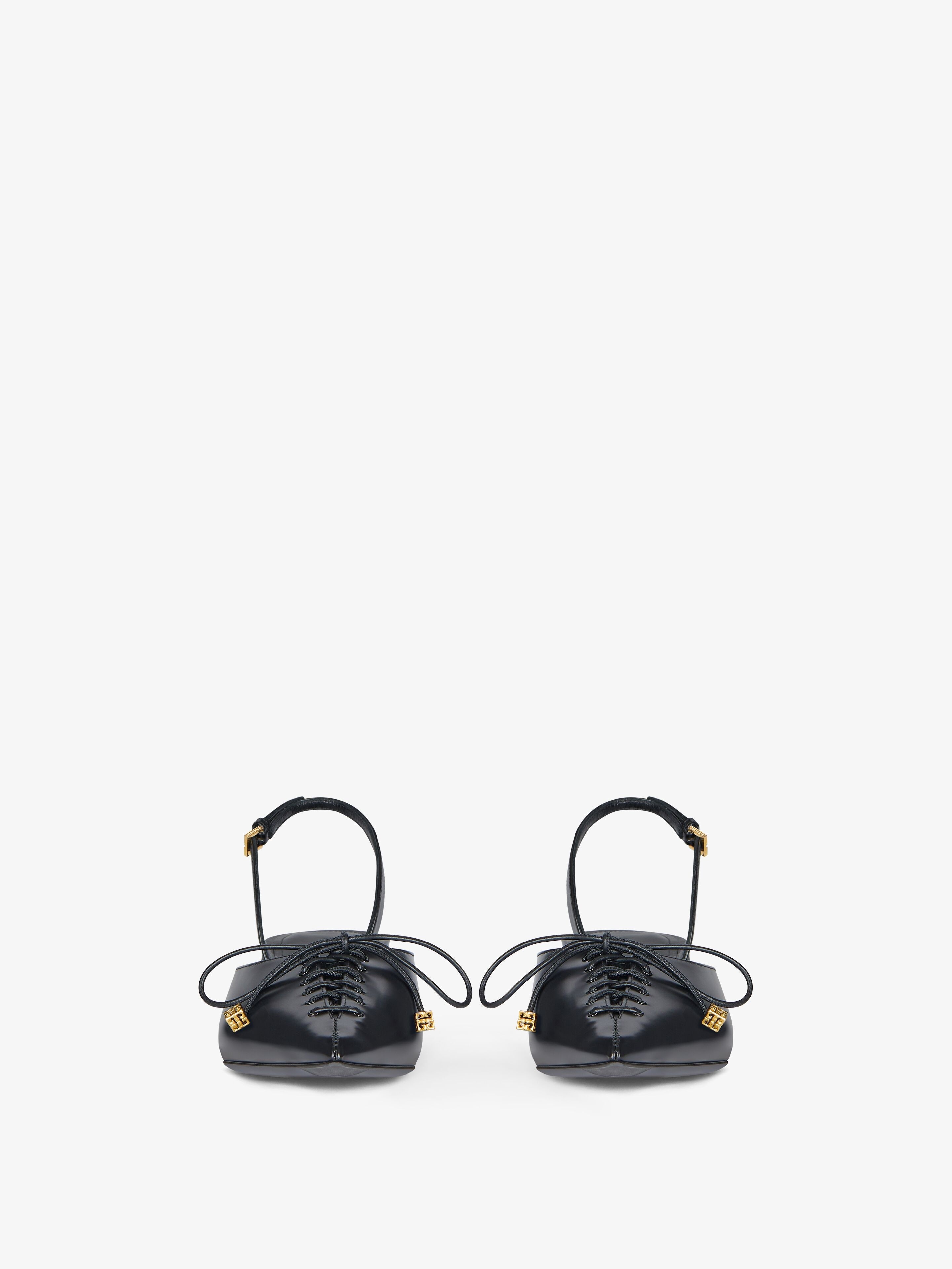 LACE-UP SLINGBACKS IN LEATHER - 2