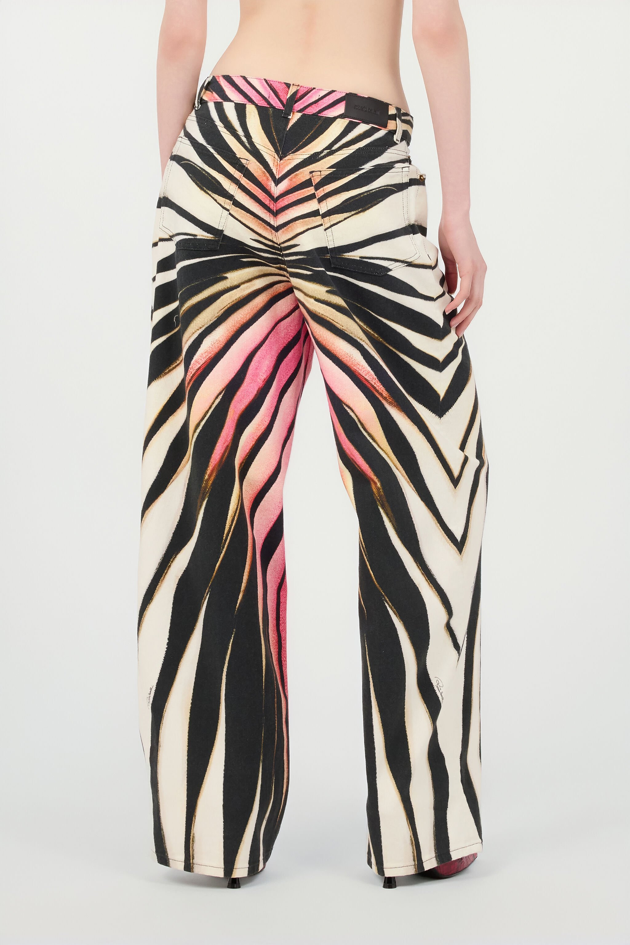 Jeans With Ray Of Pink Print - 4