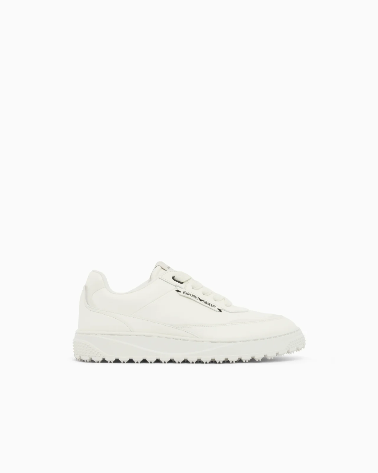 SMOOTH LEATHER LACE-UP SNEAKERS WITH A TEXTURED RUBBER SOLE - 1
