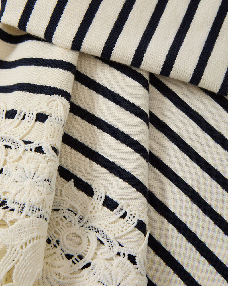 HOVEY STRIPED LACE T-SHIRT 4