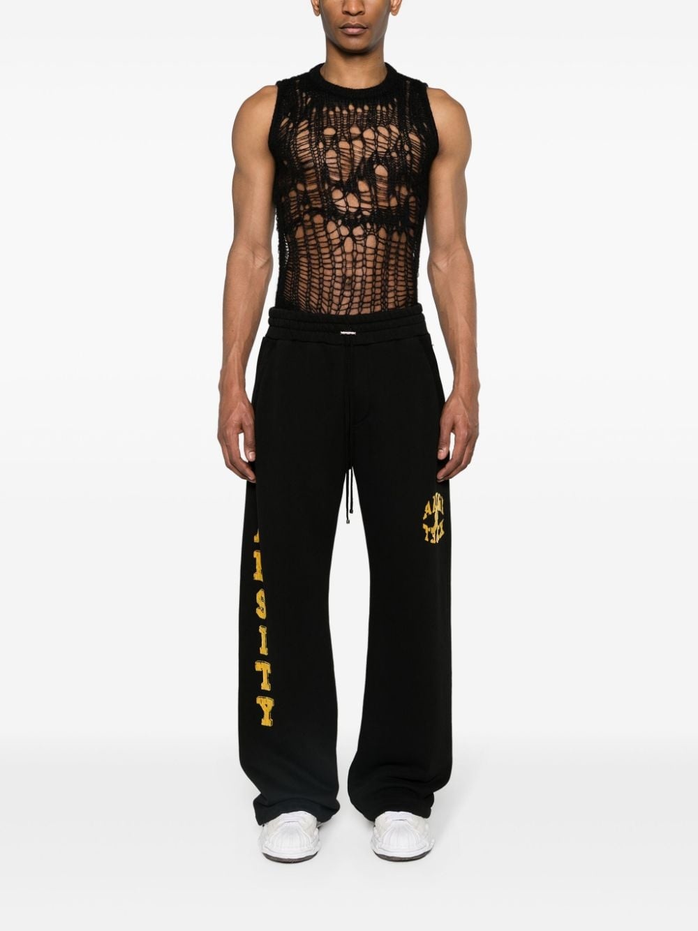 flocked-logo cotton track pants - 2
