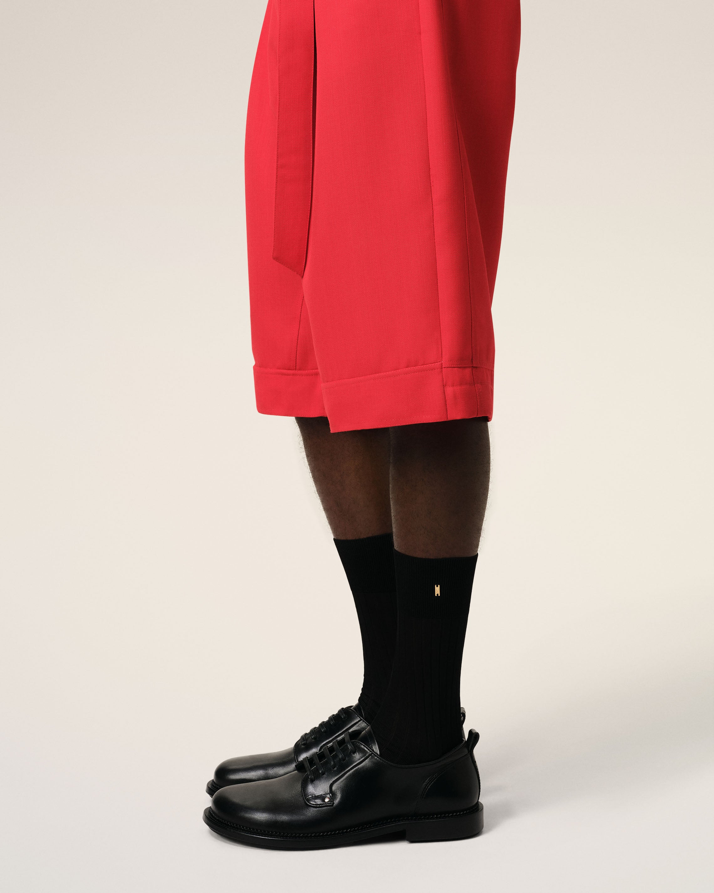 BLACK COTTON AMI DE COEUR PLATE SOCKS - 2