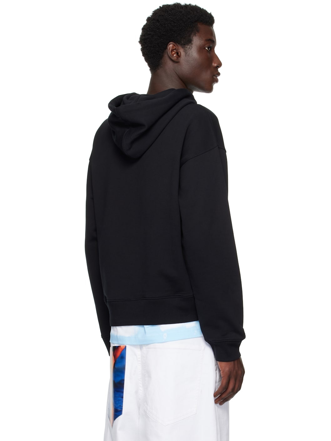 Black Printed Organic Cotton Hoodie - 3