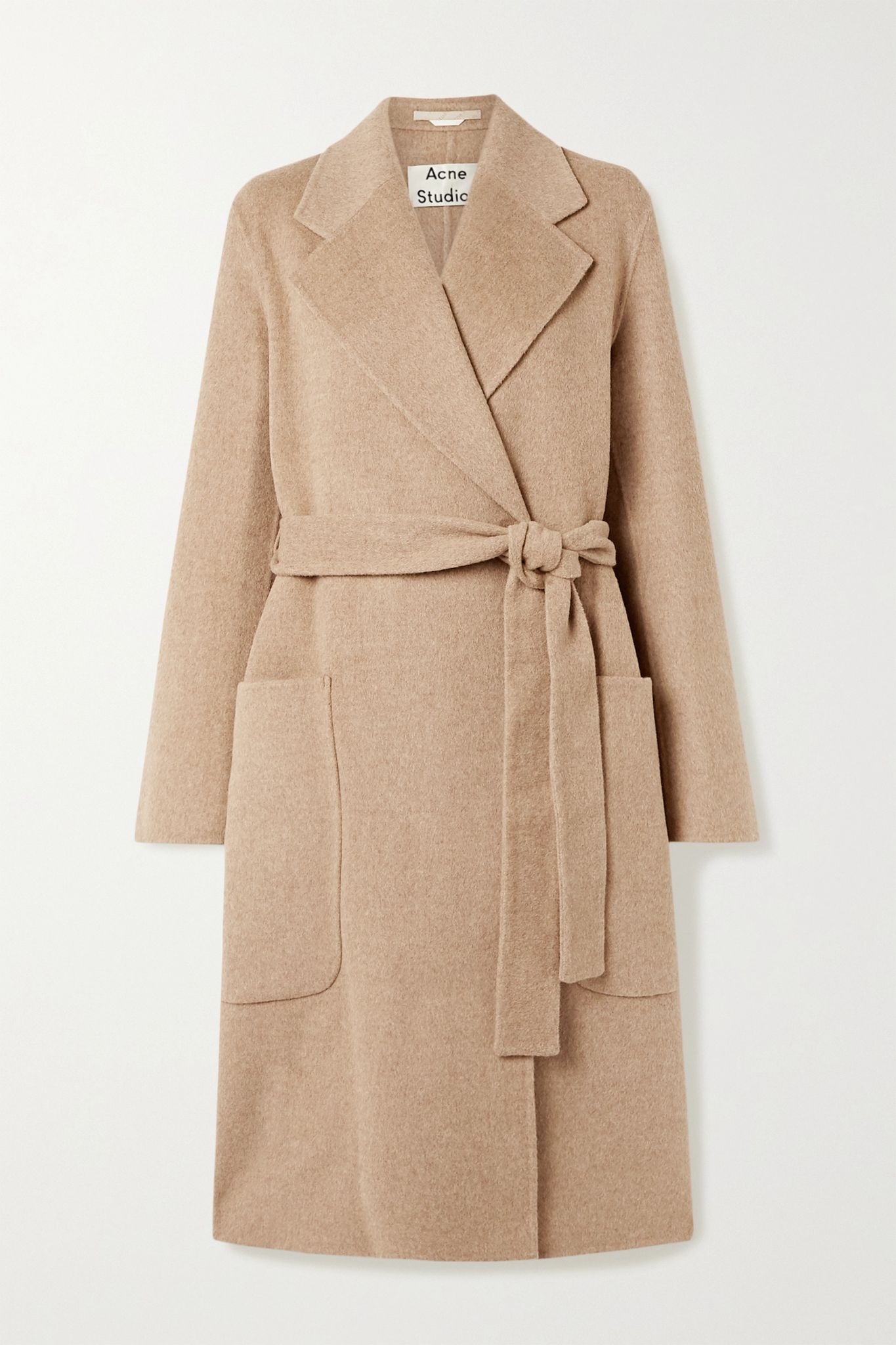 Belted wool coat - 1