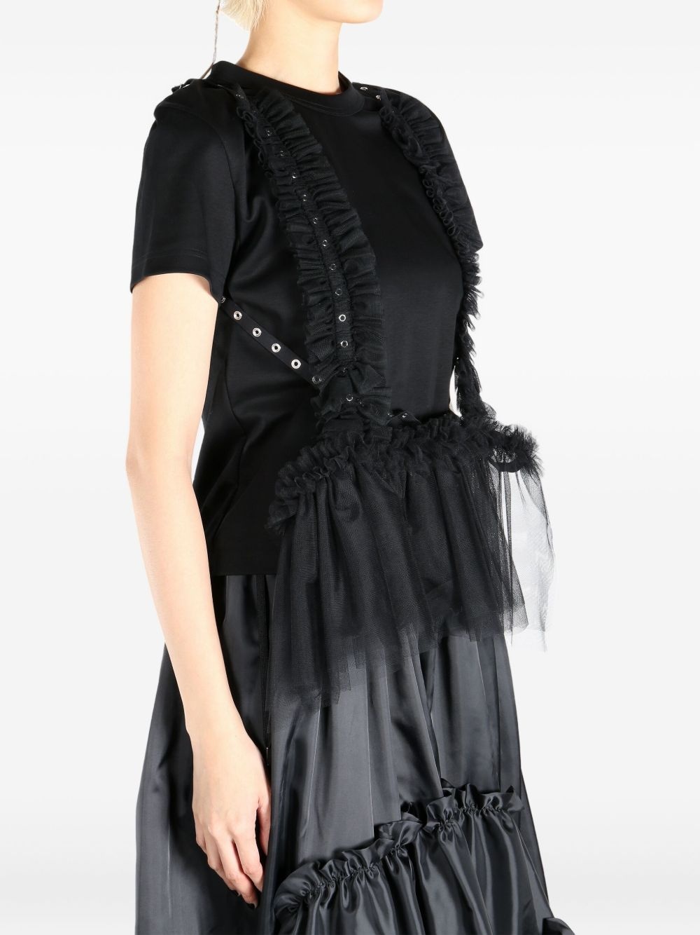 tulle-detailing T-shirt - 3