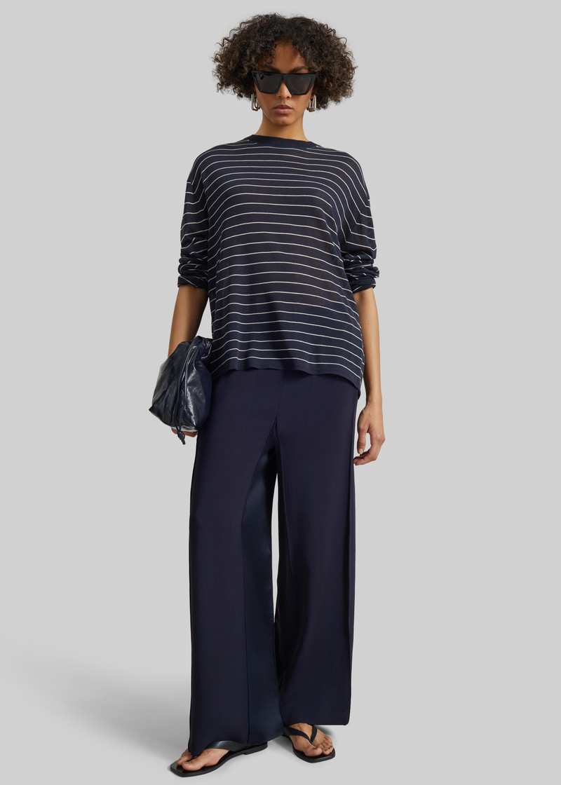 BEVZA Bevza Wide Leg Culottes - Dark Ink Navy outlook
