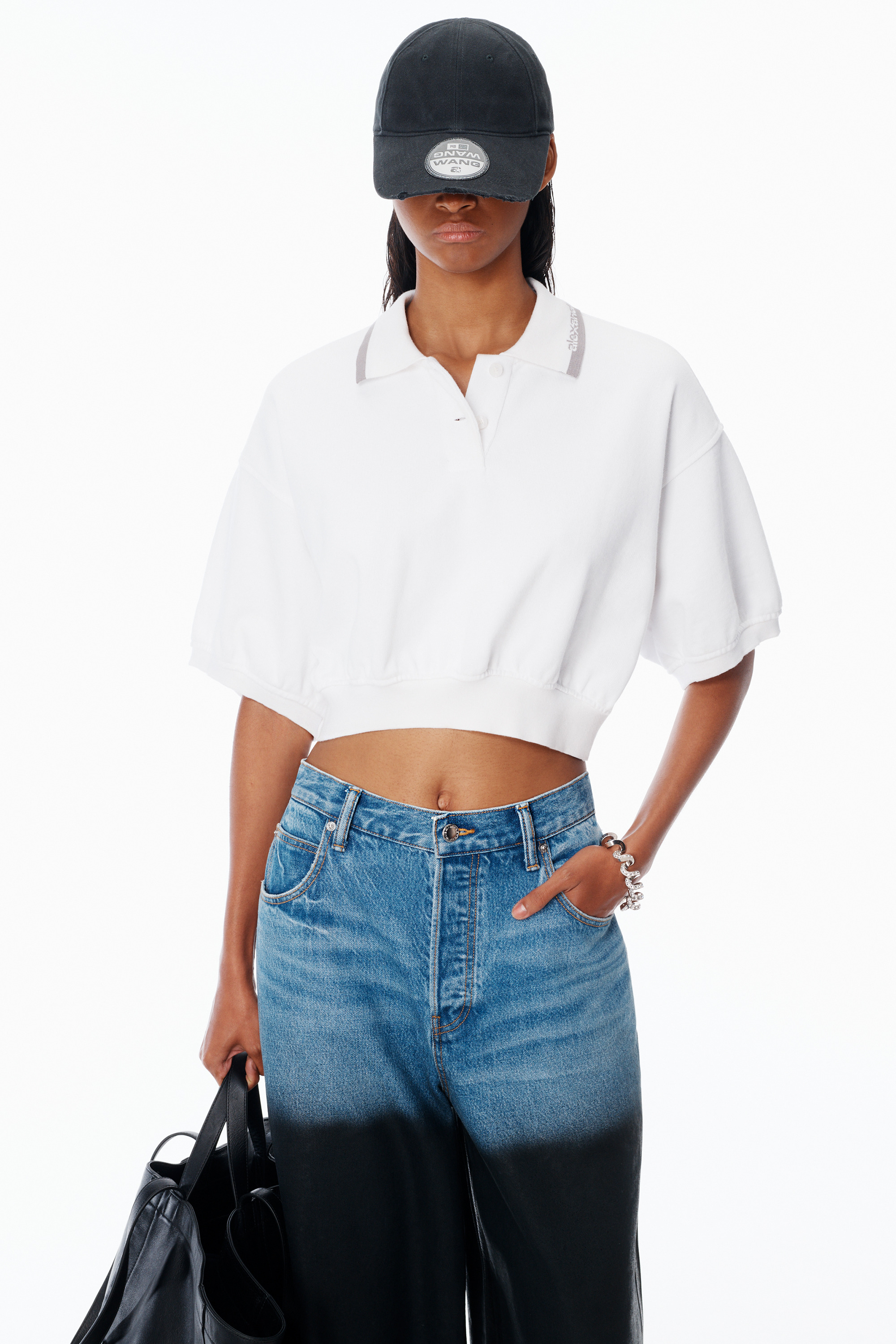 Cropped Cinched Cotton Polo - 3