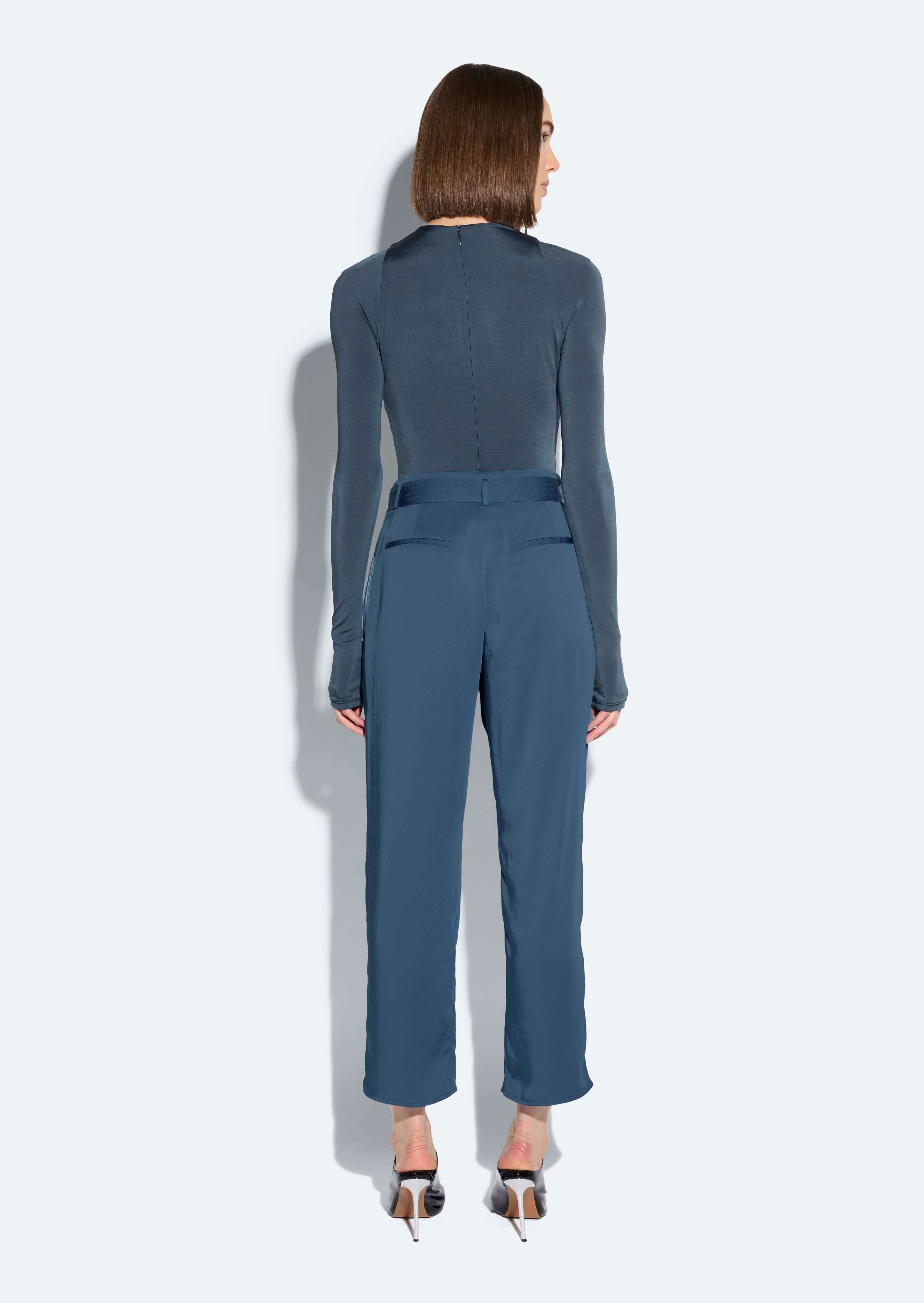 Satin Belted Cropped Pant - 3