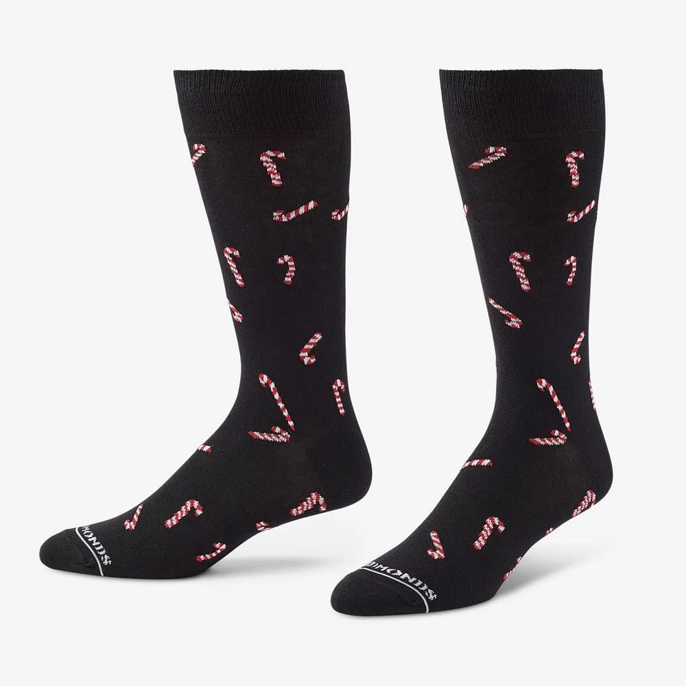 Candy Cane Dress Socks - 1