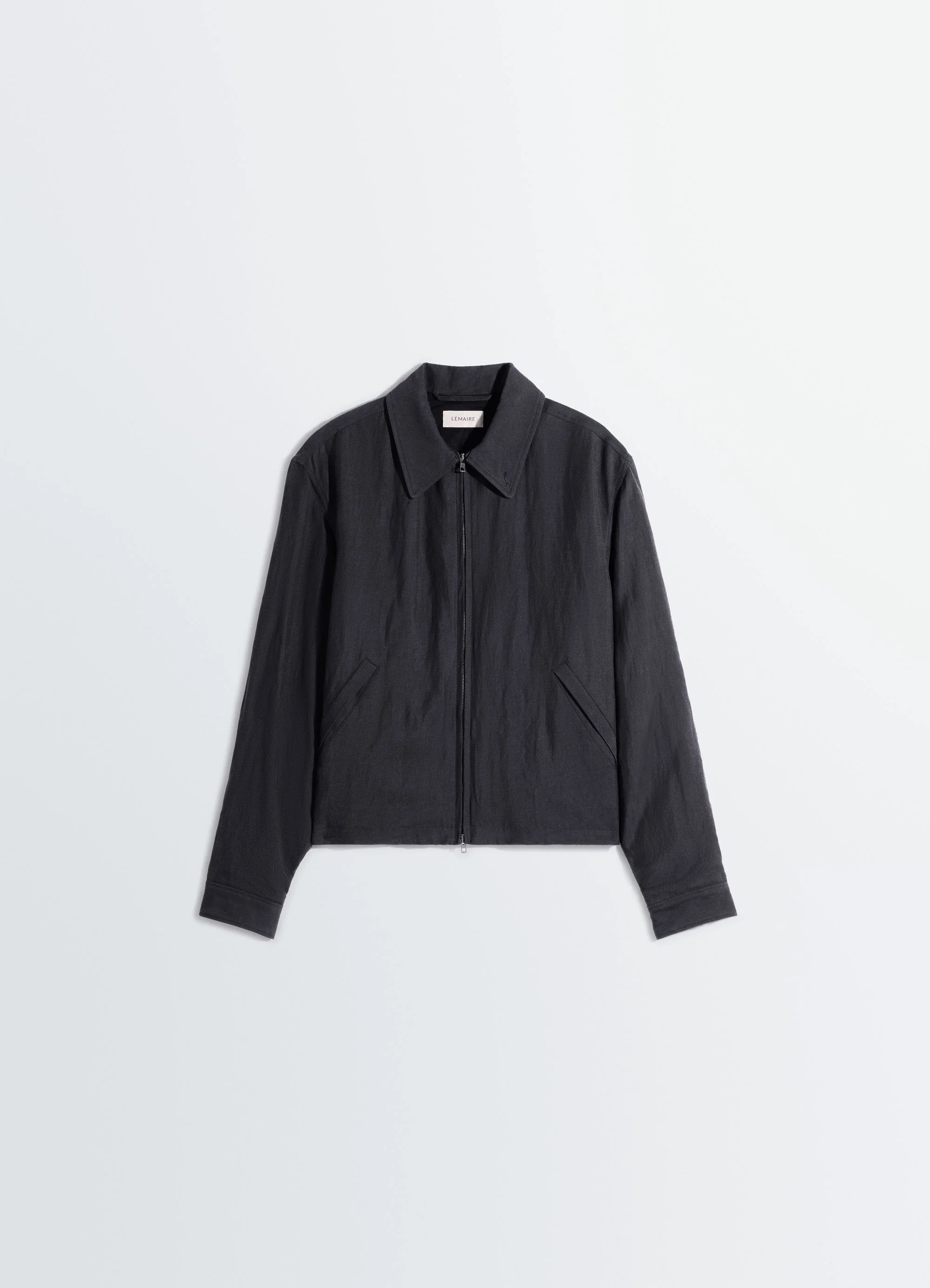 SHORT BLOUSON IN VISCOSE LINEN GABARDINE - 1