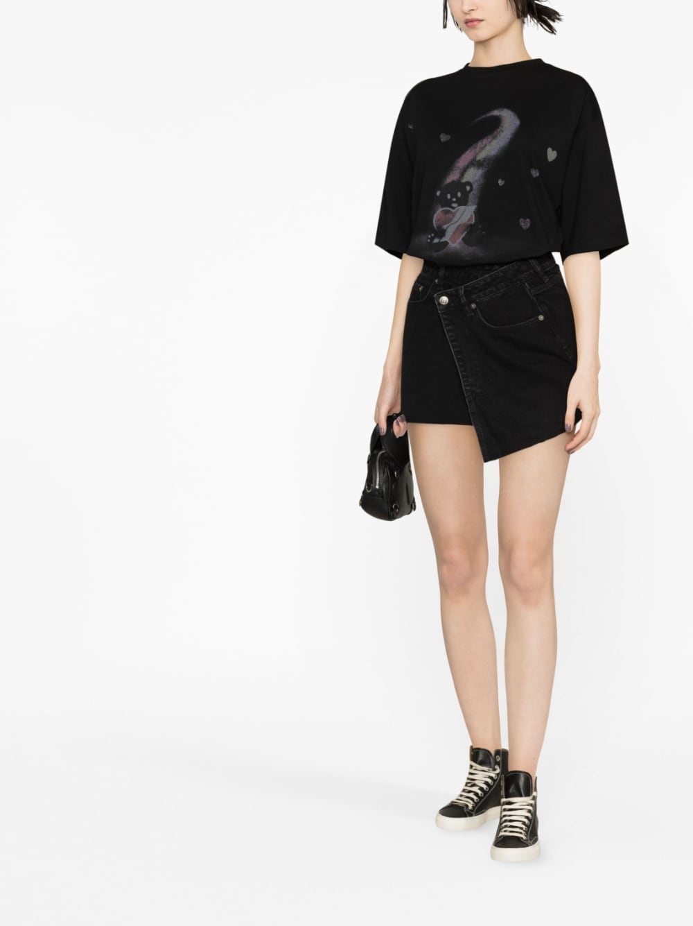 asymmetric denim mini skirt - 2