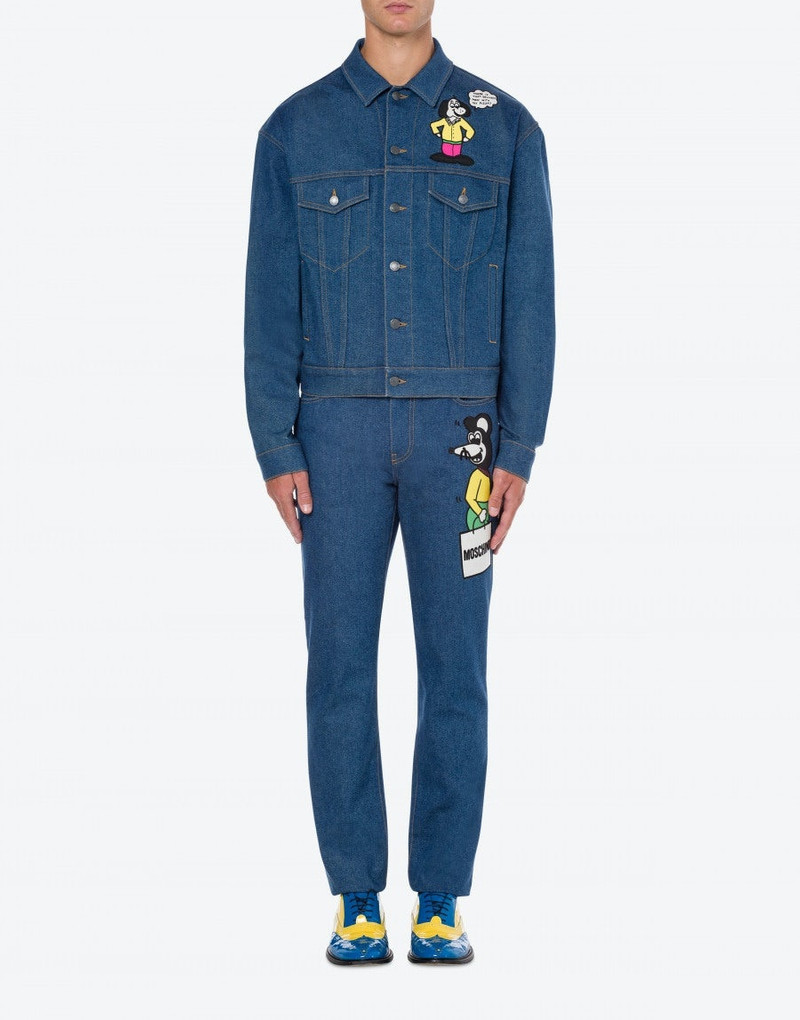 Moschino COMICS CHARACTERS STRETCH DENIM JACKET outlook