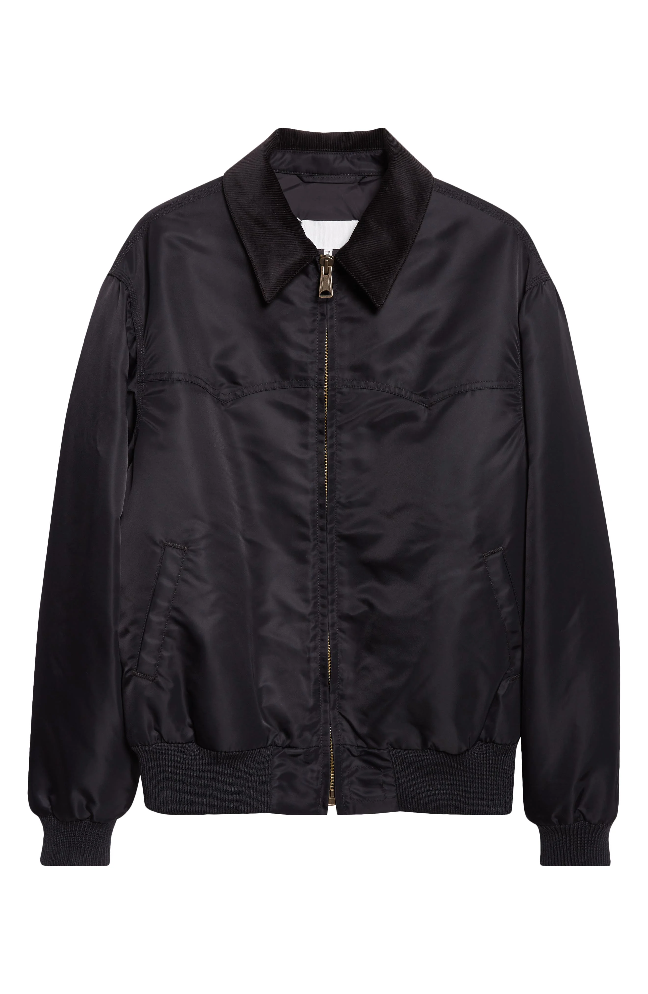 Maison Margiela Corduroy Collar Western Bomber Jacket in Black at Nordstrom - 1