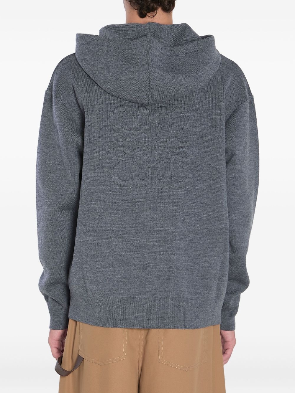 Anagram ribbed hoodie - 4