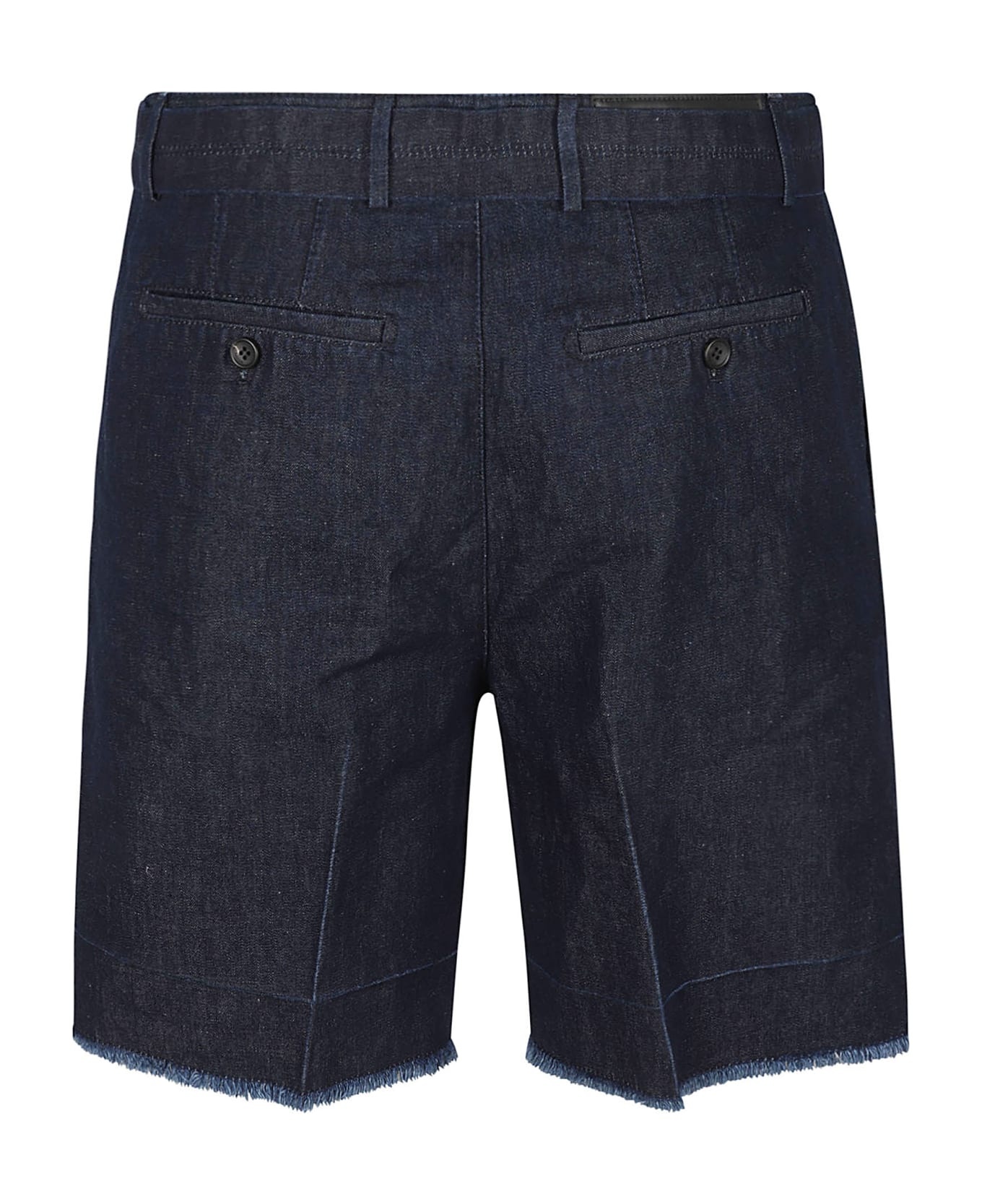 Denim Belted Shorts - 2