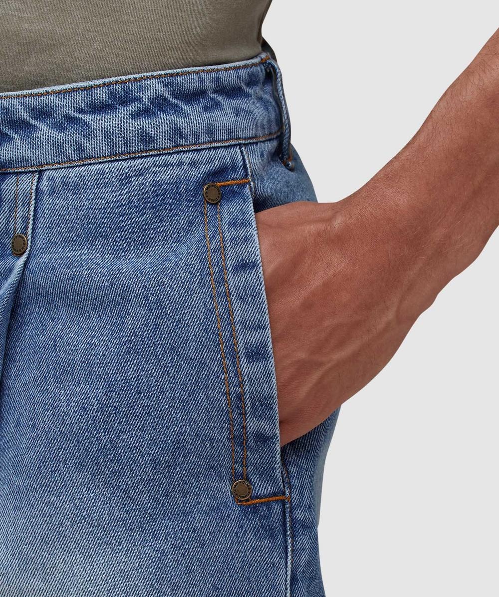 Pleated denim short - 4