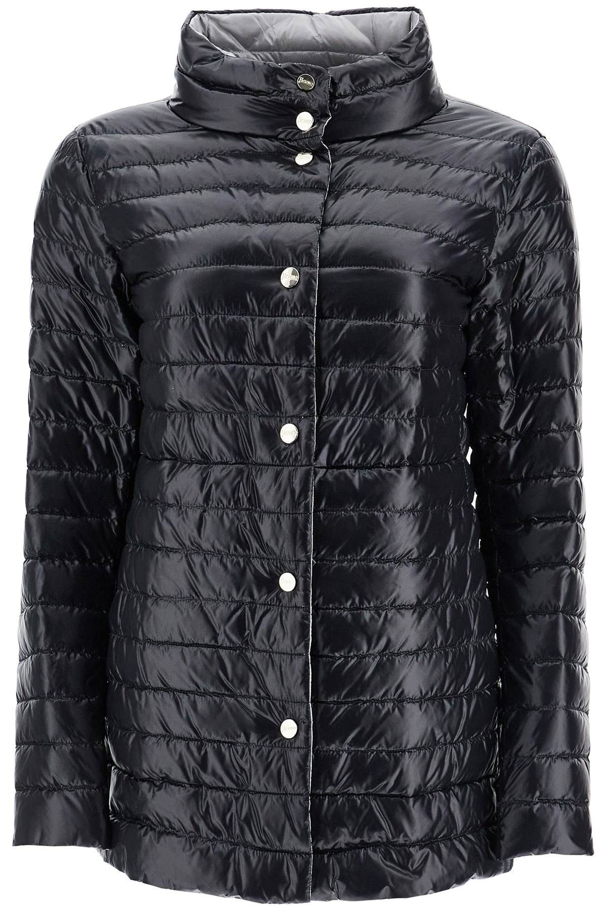 Herno REVERSIBLE A-SHAPE DOWN JACKET BLACK AND GRAY | REVERSIBLE