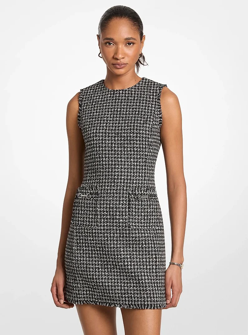 Houndstooth Jacquard Mini Dress - 1