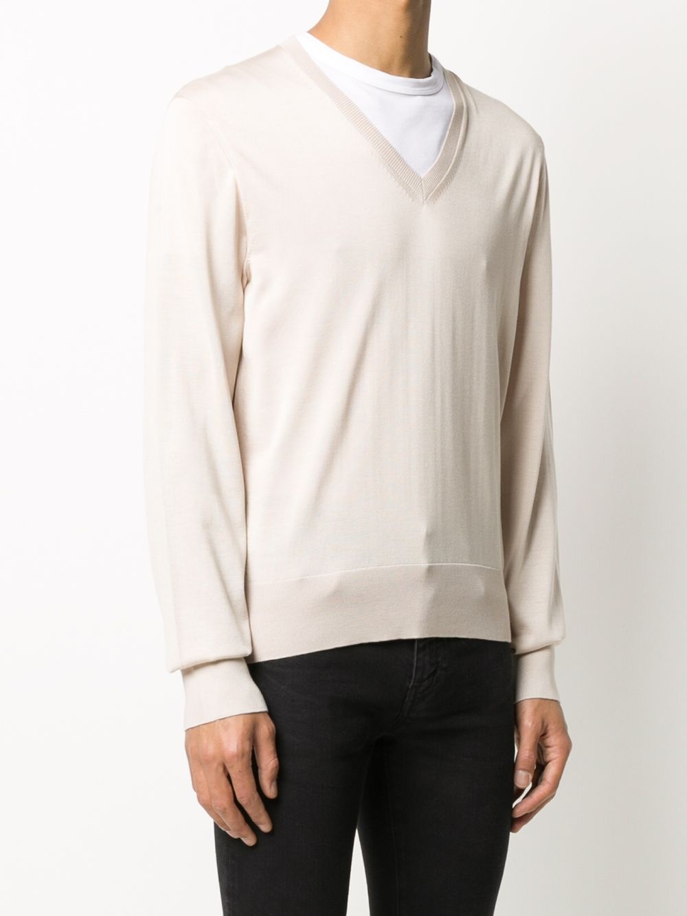 V-neck silk jumper - 3