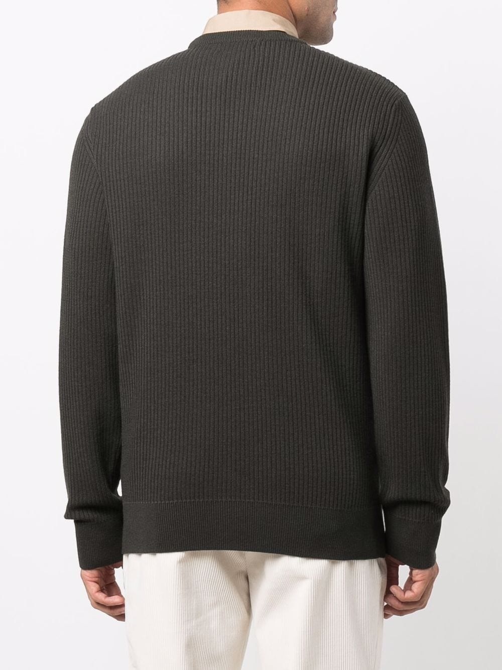 rib-knit crew neck jumper - 4