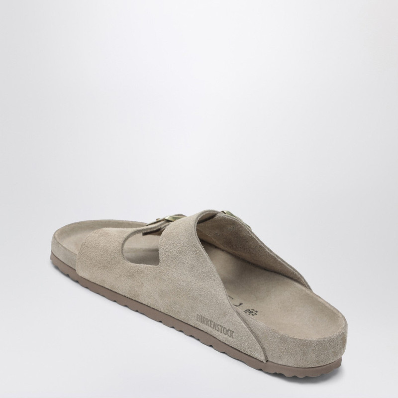 Arizona slide in taupe suede leather 4