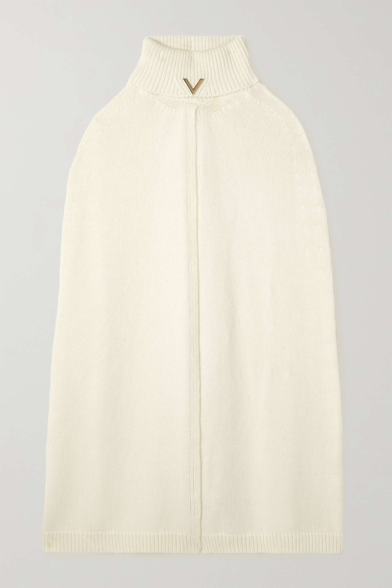Valentino Garavani embellished wool and cashmere-blend turtleneck cape - 1