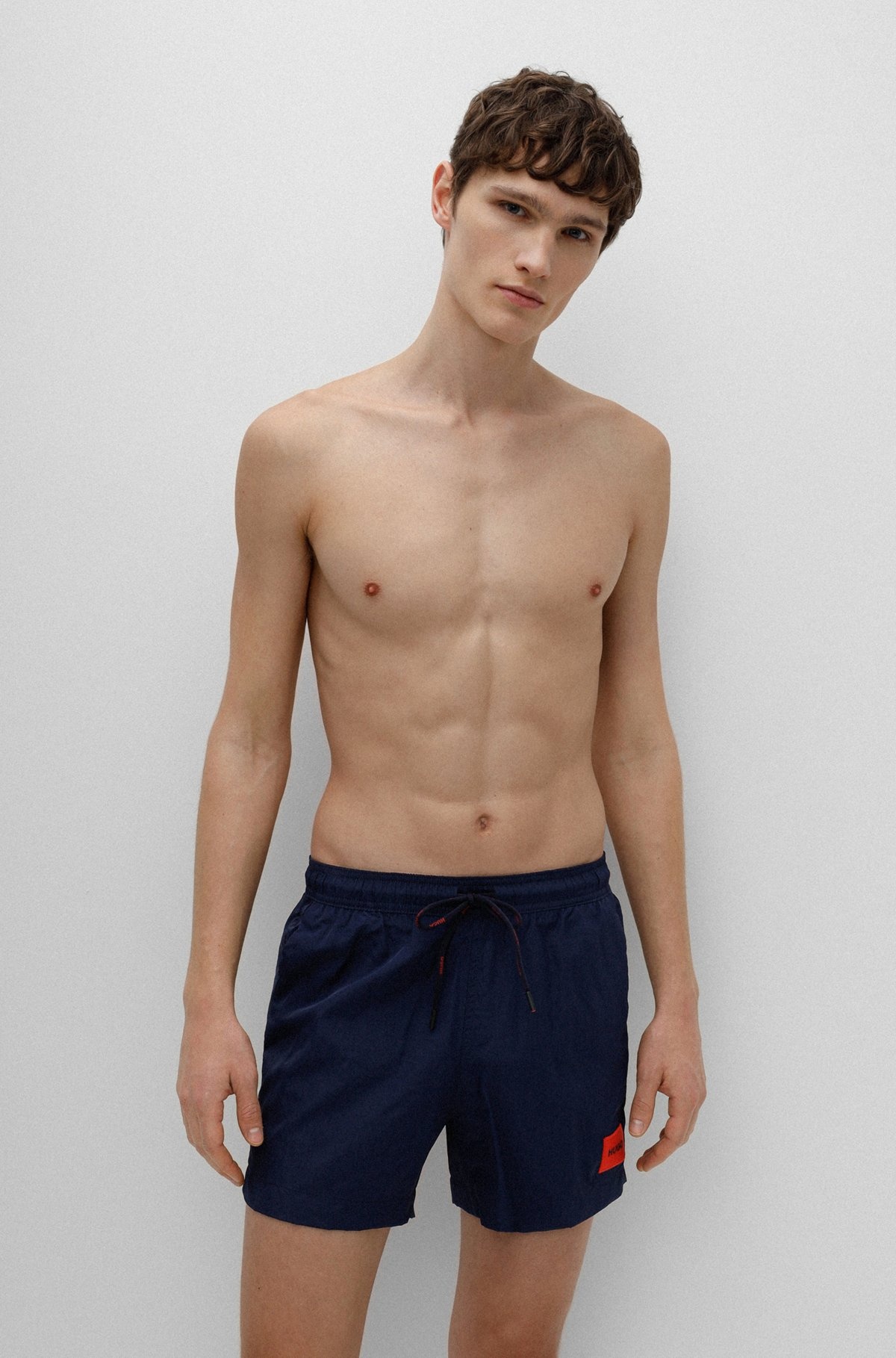 QUICK-DRY SWIM SHORTS WITH RED LOGO LABEL - 2