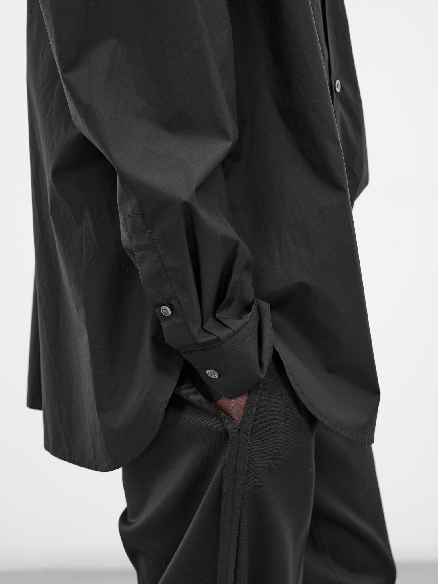 Black Suvin Oversized Button-Up Shirt - 5