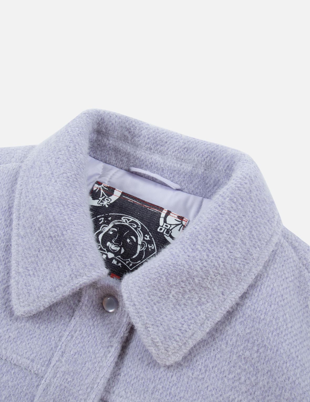 SEAGULL APPLIQUE FASHION FIT KNITTED SHIRT JACKET - 8