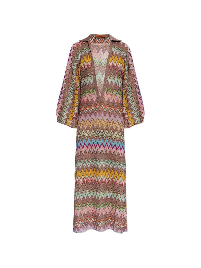 zigzag-knit metallic maxi dress 1
