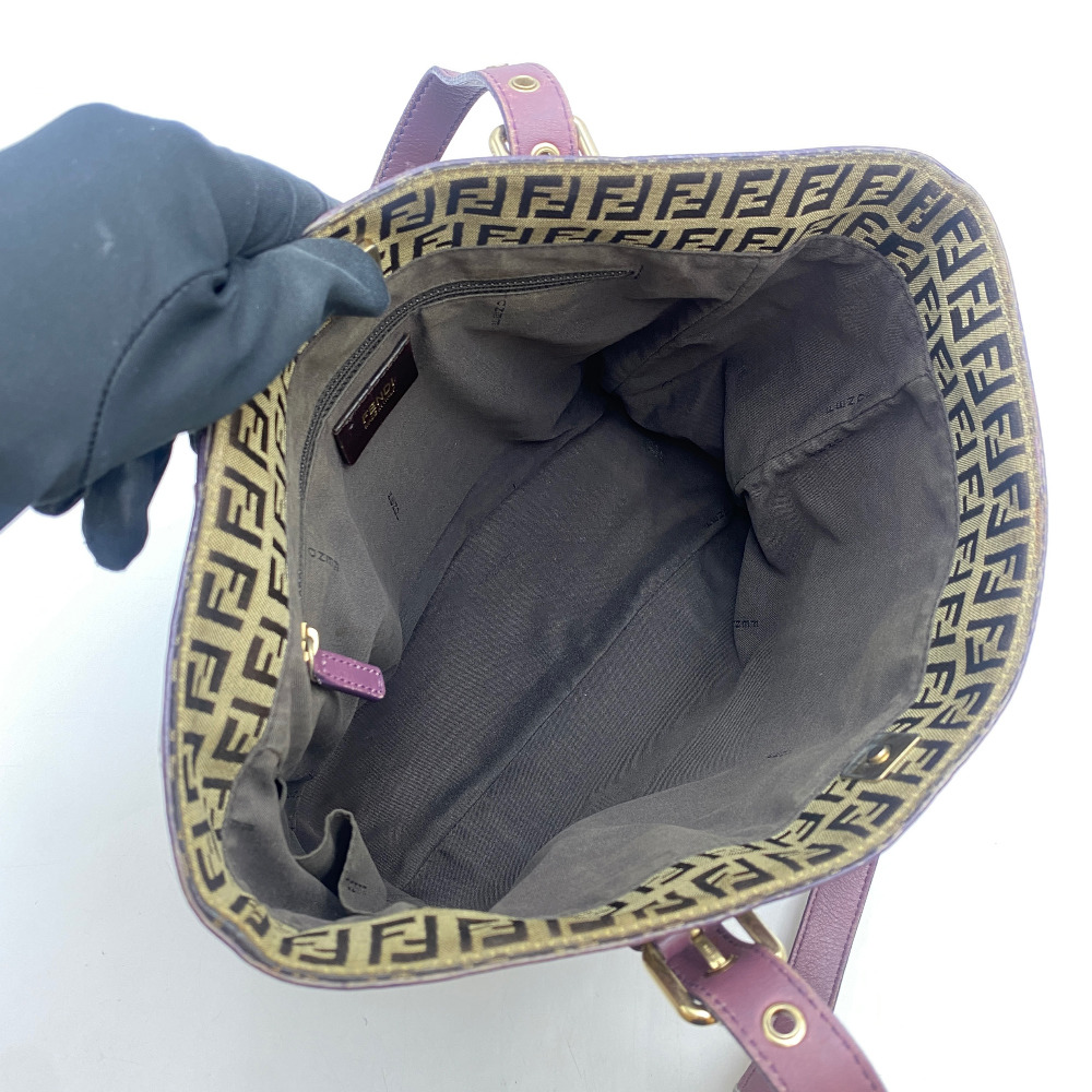 Fendi Beige Zucchini Fabric Shopper Bag - 8