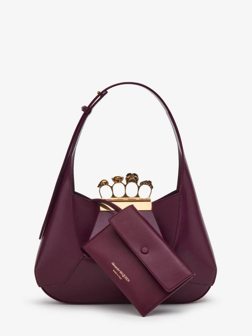 Women's The Jewelled Hobo Bag in Burgundy - 4