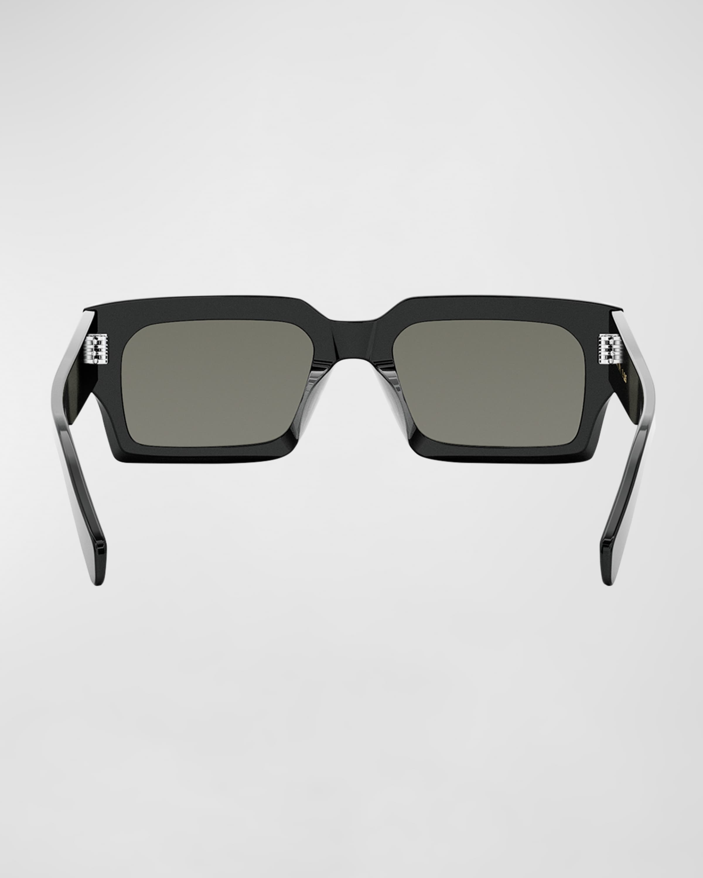 Bold 3 Dots Beveled Acetate Rectangle Sunglasses - 5