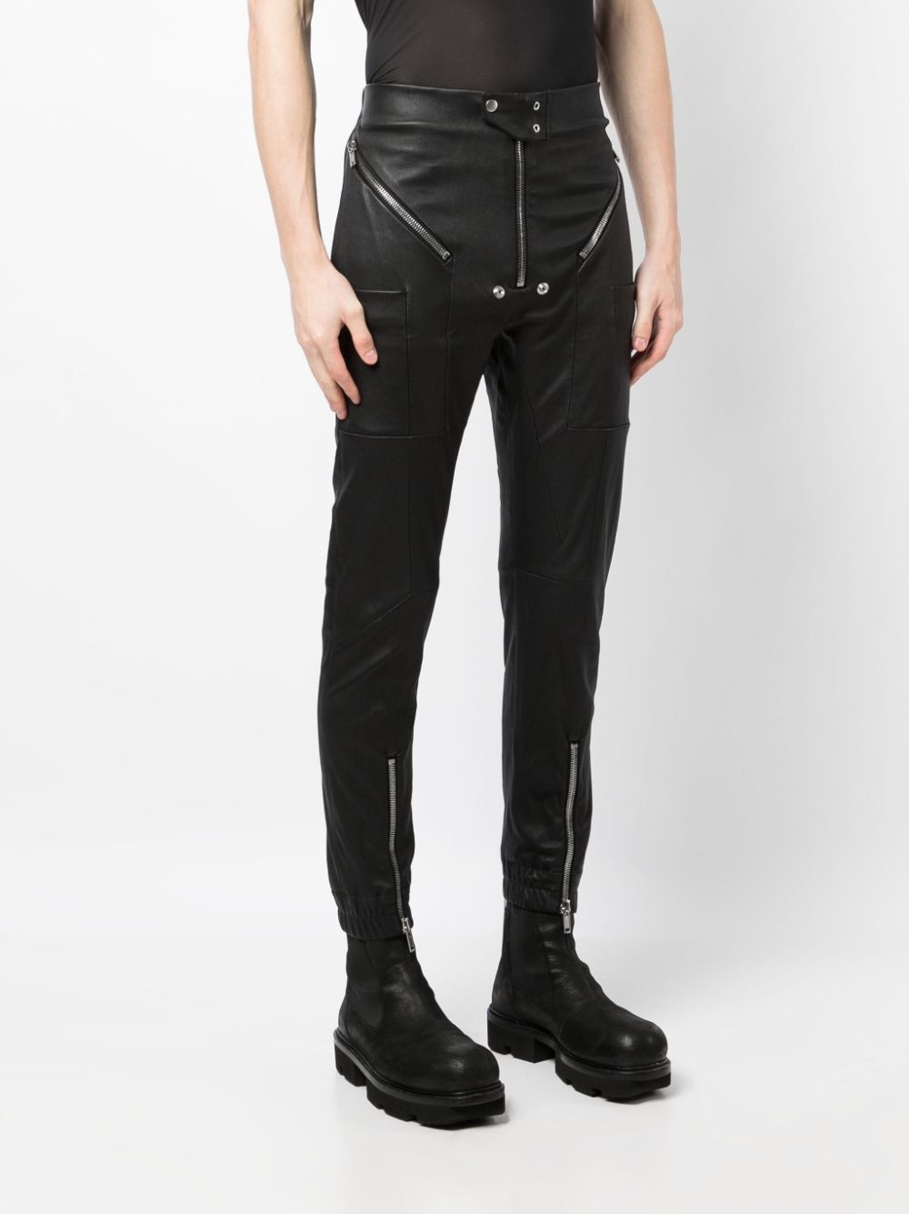 zipper-detailing skinny trousers - 3