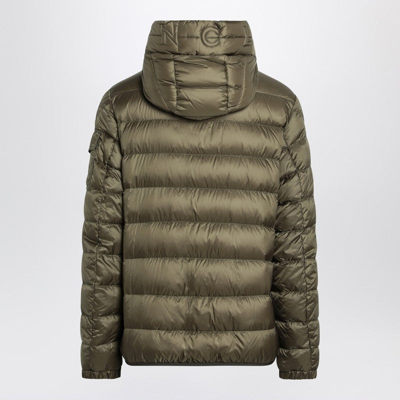 Moncler Short Zip-Up Puffer In Khaki Men - 2