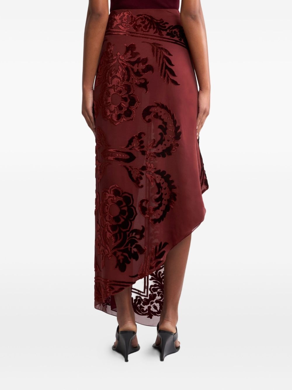 semi-sheer midi skirt - 3