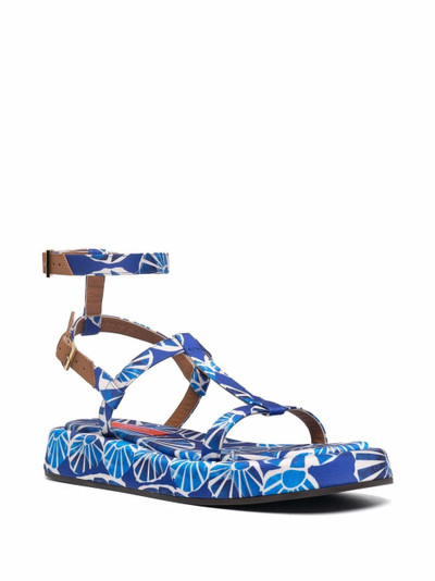 La DoubleJ Jazzy seashell-print sandals outlook
