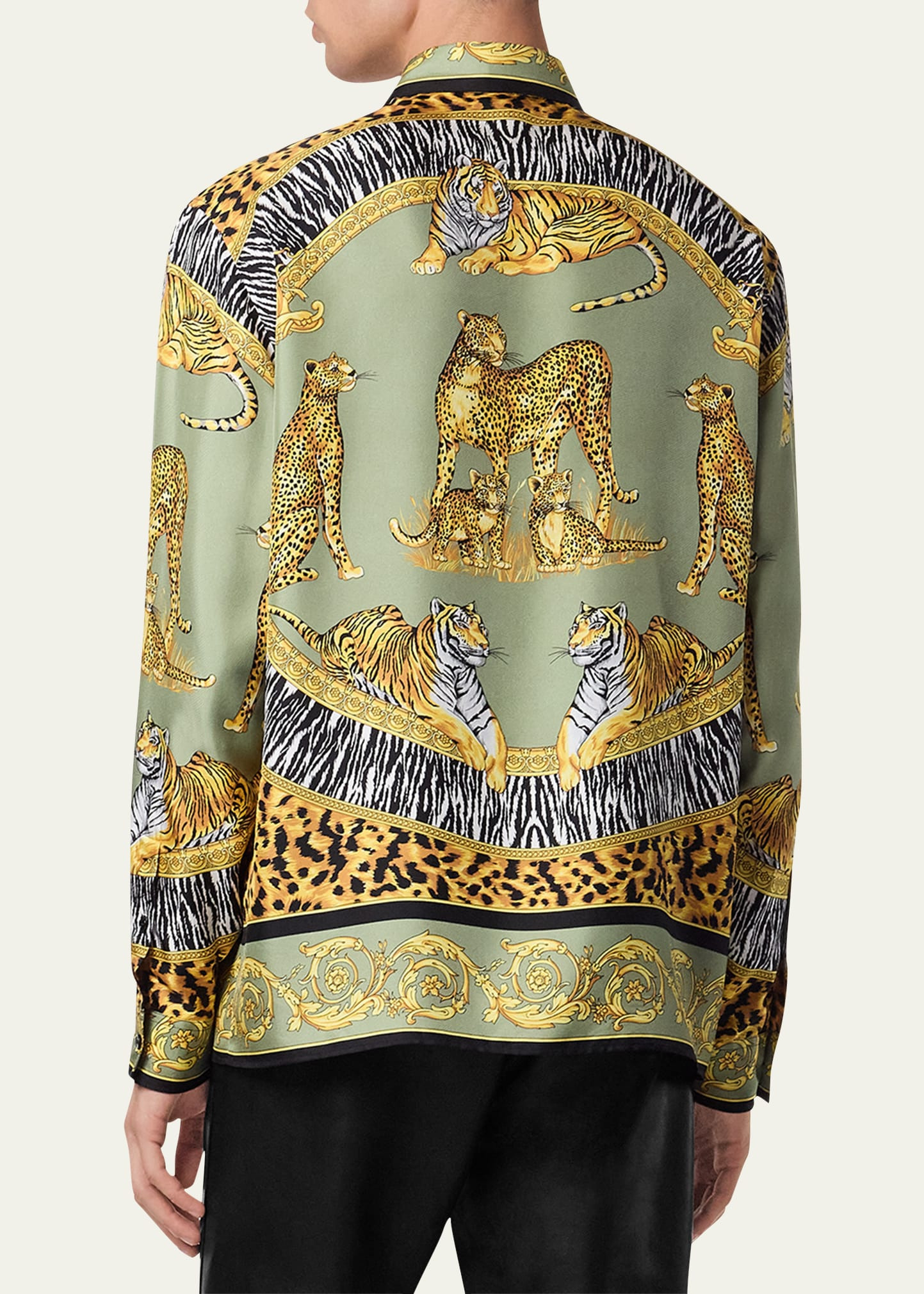 Men's Wild Cats Silk Button-Down Shirt - 2