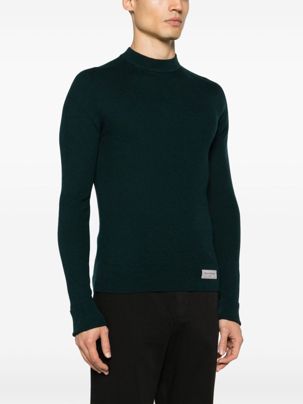 mock-neck merino jumper - 3