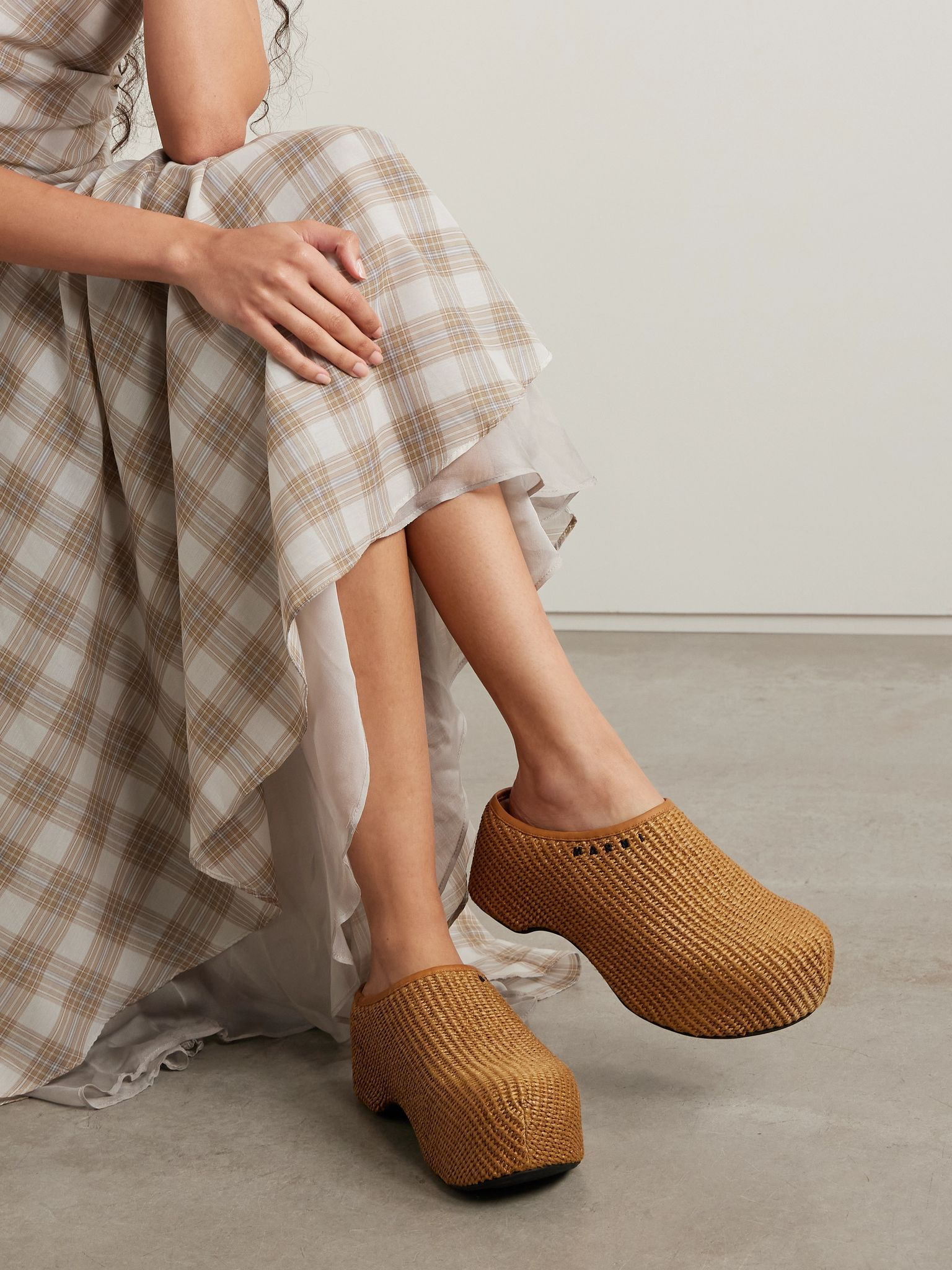 Sabot raffia platform clogs Neutral - 2