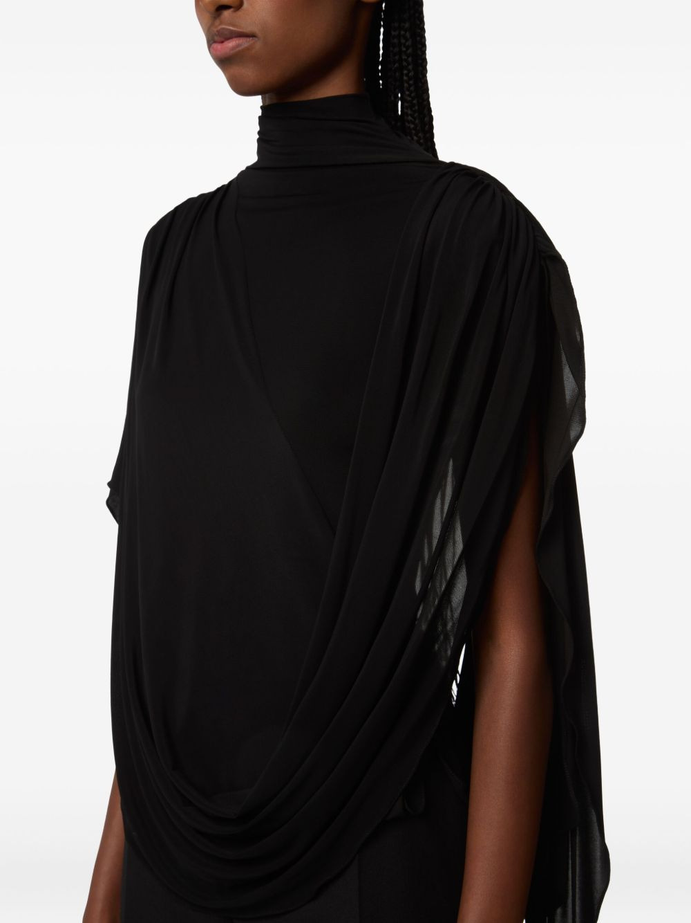 high-neck draped top - 5