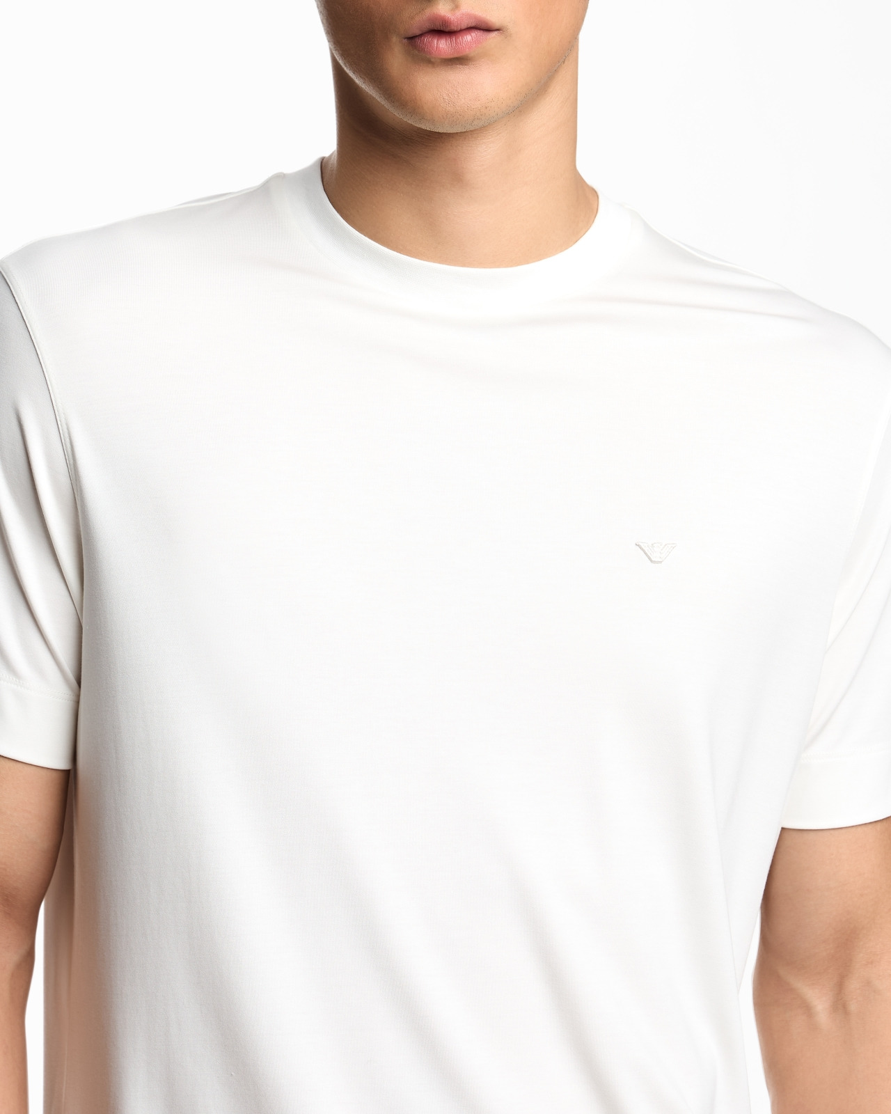 MODAL JERSEY T-SHIRT WITH MICRO EAGLE EMBROIDERY - 5