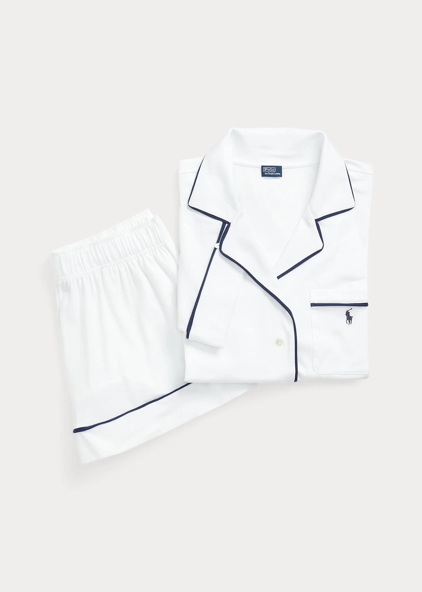 Piped Jersey Short-Sleeve Pajama Set - 1