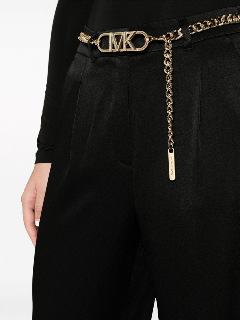 logo-plaque high-waist tapered trousers 5
