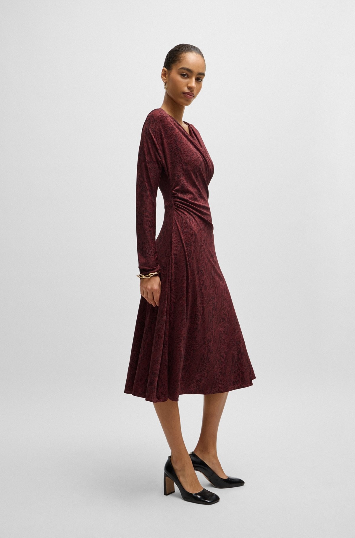 WRAP-FRONT DRESS IN KNITTED JERSEY - 2