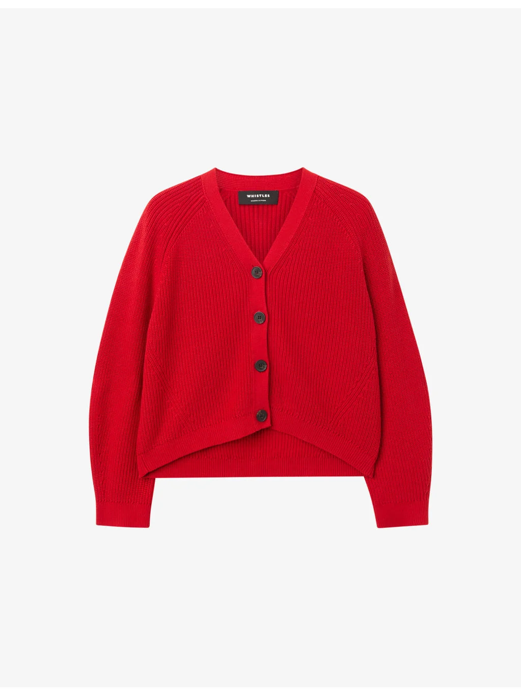 Ribbed V-Neck Cotton Cardigan - 1